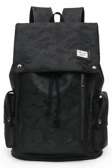 Cool Camouflage Printed Big Drawstring College Bag Laptop Backpack 31*16*43 CM
