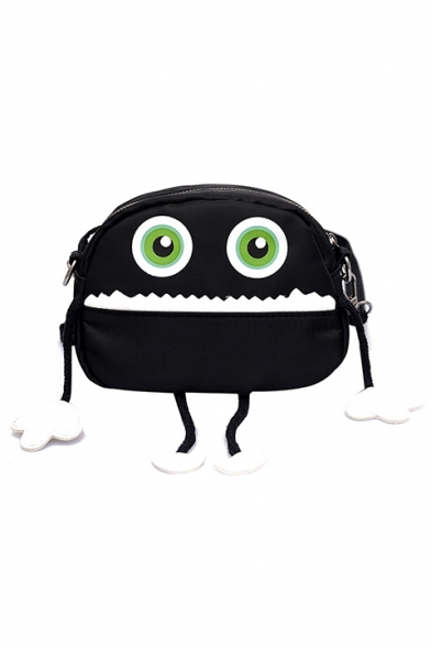 Cute Cartoon Monster Printed Crossbody Bag for Juniors 18*9*13 CM