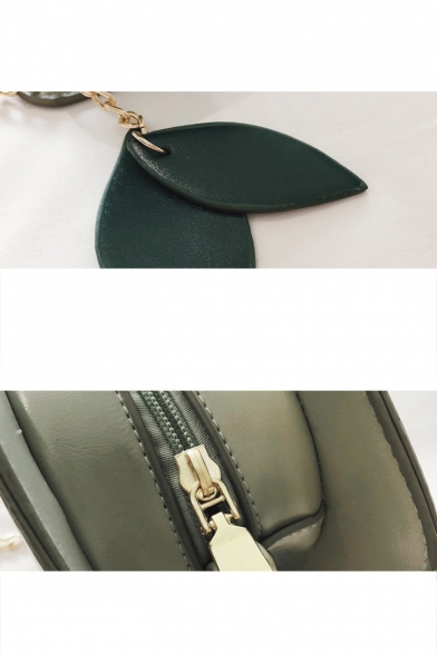Minimalist Plain Lemon Shape Round Crossbody Bag with Chain Strap 20*8*15 CM