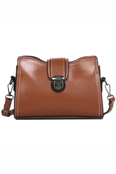 Minimalist Solid Color PU Leather Crossbody Shoulder bag 22.5*8*16 CM