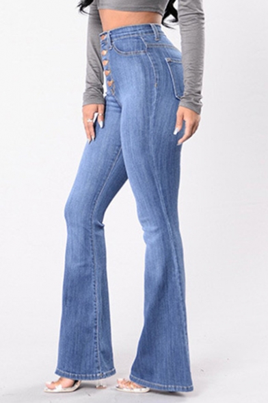 high waisted slim flare jeans