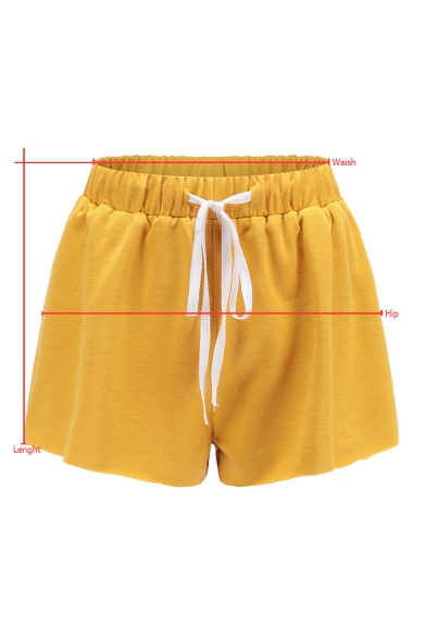 Womens Summer Basic Solid Color Drawstring Waist Sport Athletic Sweat Shorts