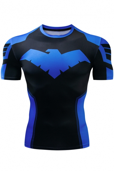 Popular Phoenix 3D Pattern Quick Dry Running Sport Fitness Tight T-Shirt for Men