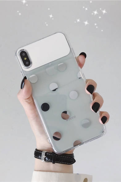 Girls Lovely Sweeet Heart Polka Dot Glass Mobile Phone Case for iPhone