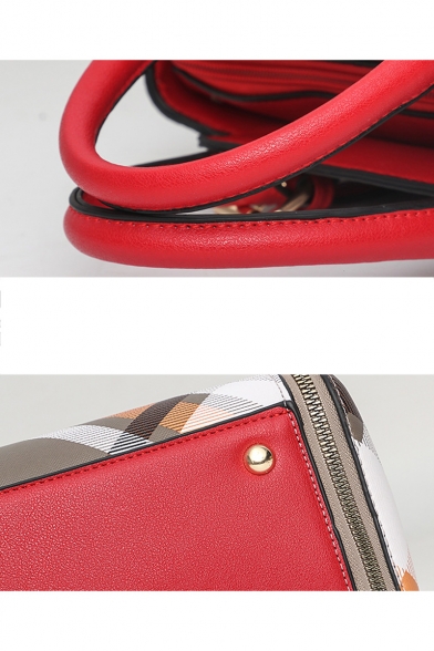 New Fashion Colorblock Striped Plaid Pattern Butterfly Tassel Embellishment Shoulder Handbag 24*13*21 CM