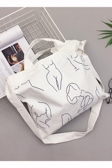 Personalized Graffiti Print Large Capacity Nylon School Shoulder Bag 35*40 CM