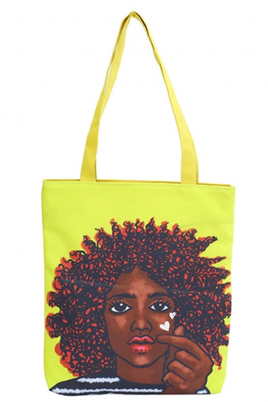 Popular Fashion Character Printed Canvas School Shoulder Bag Tote Shopper Bag 28*6*38 CM