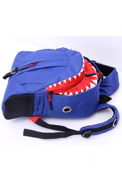 Designer Creative Shark Shape Color Block Large Travel Bag School Backpack 27*7*35 CM