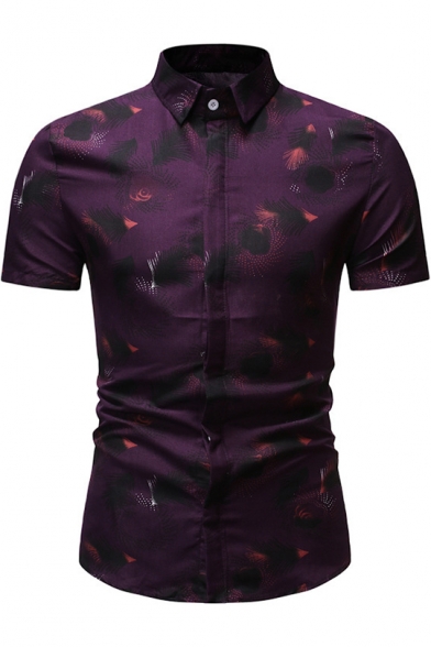 purple pattern shirt