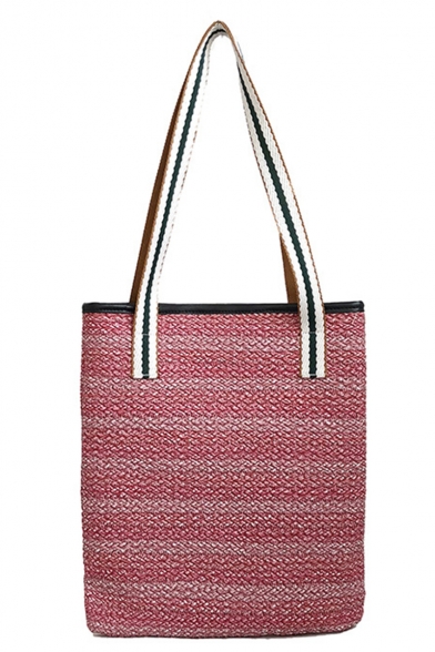 New Fashion Stripe Pattern Woven Shoulder Bag 30*1*35 CM