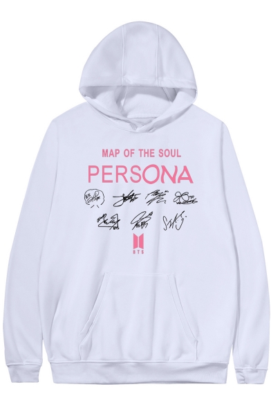 New Popular MAP OF THE SOUL PERSONA Letter Logo Printed Long Sleeve Unisex Pocket Hoodie