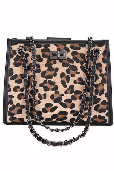 Popular Leopard Pattern Large Capacity Shoulder Sling Bag 25*12*20 CM