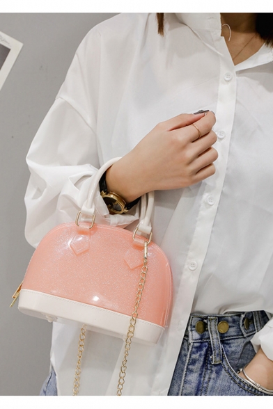 Summer Fashion Plain Transparent Crossbody Satchel Bag 17*6*13 CM