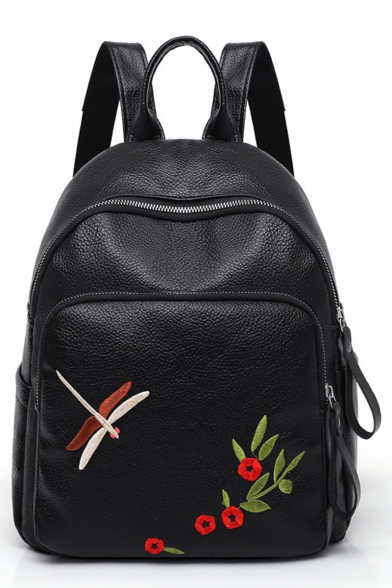 floral leather backpack