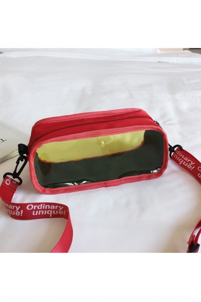 New Stylish Letter Strap Transparent Crossbody Shoulder Bag 23*8*8 CM