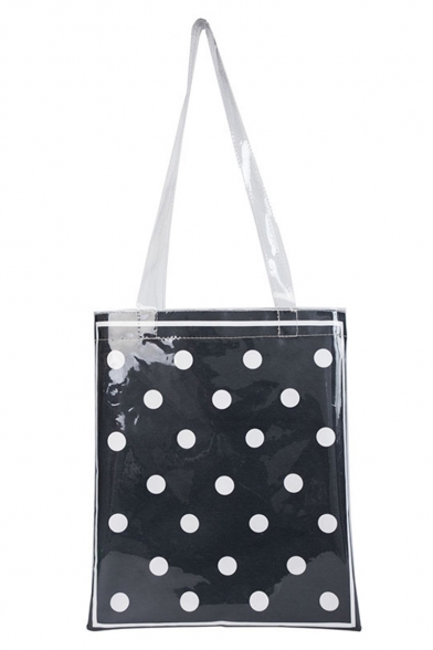 New Trendy Polka Dot Printed Transparent Shoulder Bag 30*34*1 CM