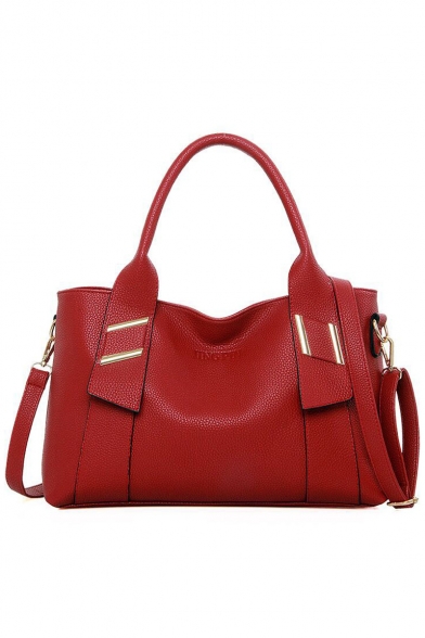 Simple Solid Color Work Tote Bag Handbag for Women 35*12*24 CM