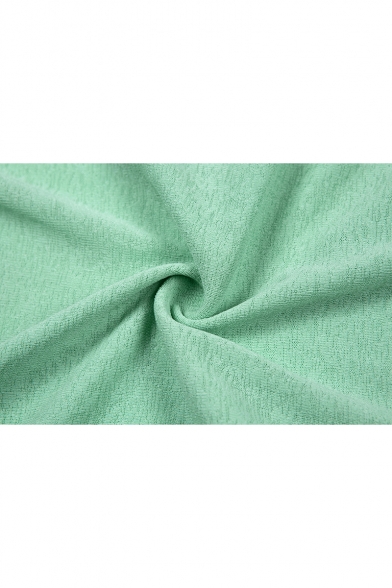 Summer Popular Green Solid Color One Shoulder Sleeveless Sexy Split Side Maxi Sheer Mesh Dress
