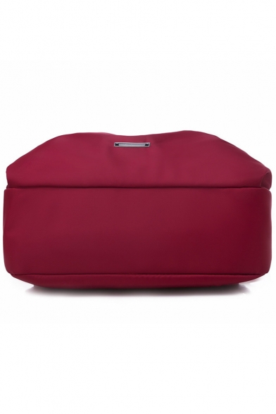 Designer Solid Color Drawstring Detail Oxford Cloth Travel Bag Casual Backpack 28*9*37 CM