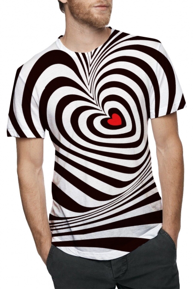 black and white striped shirt with heart