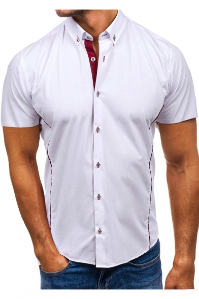 men's button down short sleeve dress shirts
