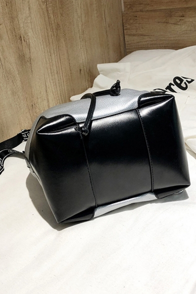Popular Letter Print PU Leather Drawstring Shoulder Bag Backpack 26*23*15 CM