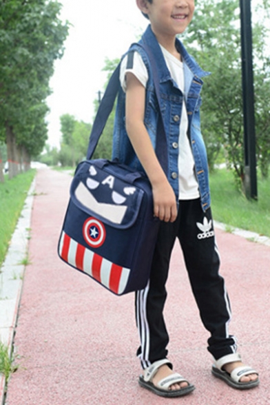 Stylish Colorblock Stripe Star Letter SUPER Printed Portable School Shoulder Bag Backpack for Juniors 28*8*32 CM