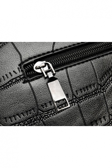 Fashion Stone Texture Pattern Rivet Embellishment Top Handle Zipper Satchel Shoulder Bag 21*9*15 CM