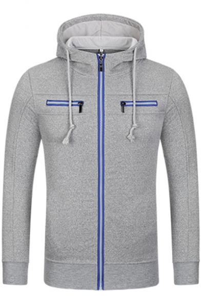 zip up hoodie with chest pocket