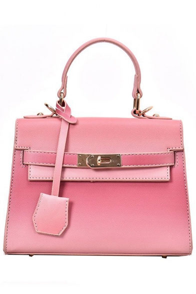 New Fashion Ombre Color Buckle Lock Satchel Work Handbag for Women
