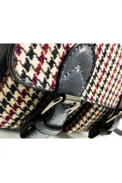 New Fashion Plaid Pattern Belt Buckle School Satchel Shoulder Bag 21*7*15 CM