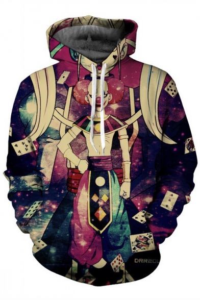 New Fashion Poker Clown 3D Print Long Sleeve Unisex Hoodie with Pocket