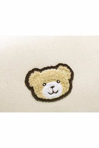 Popular Bear Patchwork Canvas Shoulder Messenger Bag for Students 26*9*23 CM