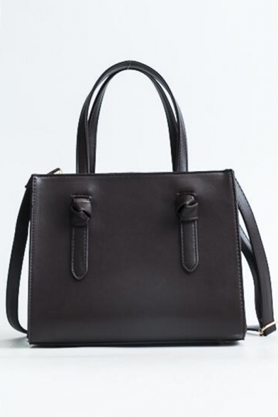 Simple Plain Large Capacity PU Leather Casual satchel Tote Bag 24*12*20 CM