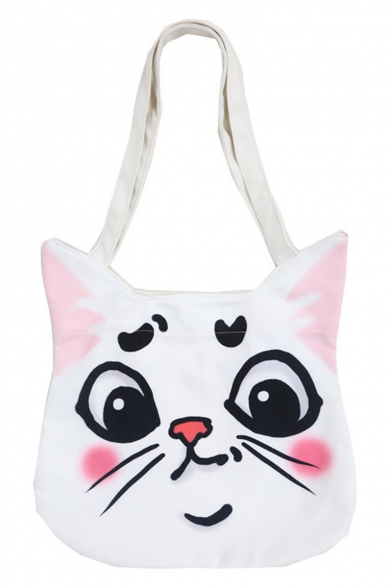 Cute Cartoon Animal Printed Canvas Shoulder Bag for School 39*1*34 CM