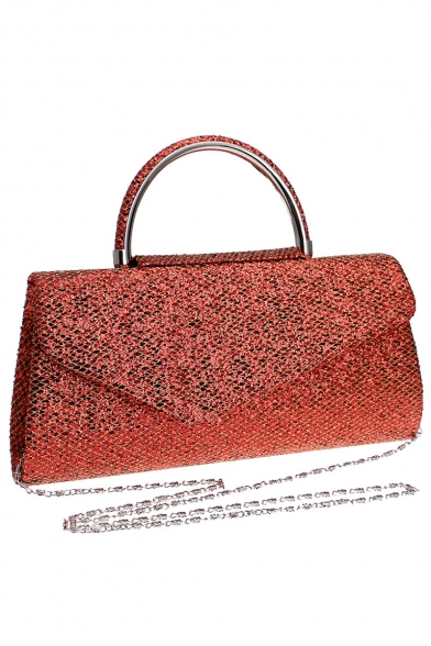 Designer Plain Glitter Top Handle Clutch Handbag Evening Bag 26*5.5*13 CM