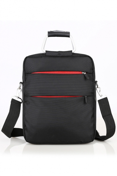 Unisex Professional Plain Double Zipper Front Top Handle Laptop Tote Bag 32*26*10 CM