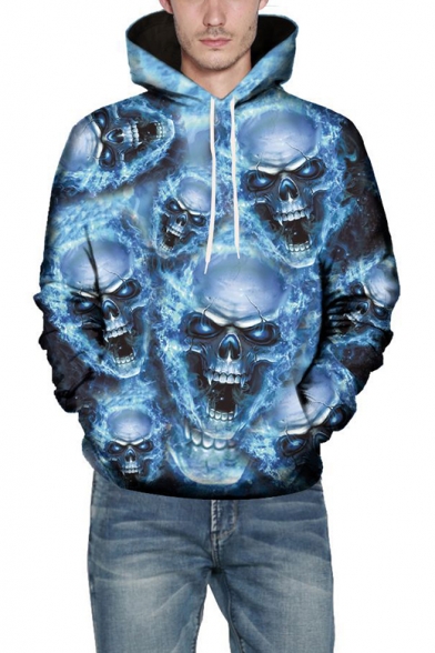 blue skull hoodie