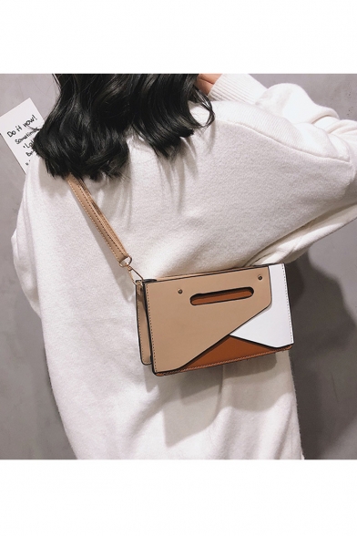 Fashion Color Block Geometric Patched Crossbody Shoulder Bag 19*.5*7*11.5 CM
