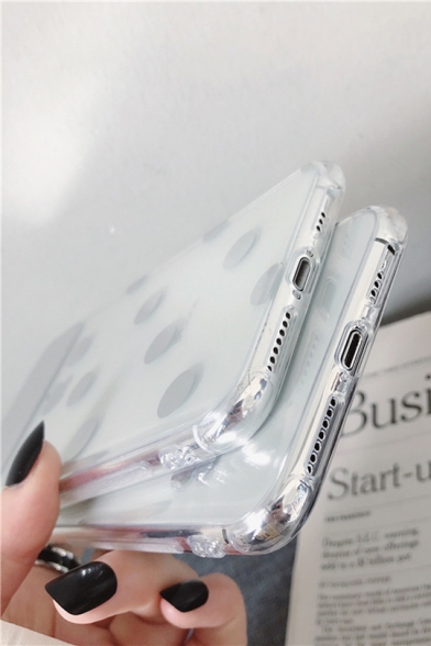 Girls Lovely Sweeet Heart Polka Dot Glass Mobile Phone Case for iPhone