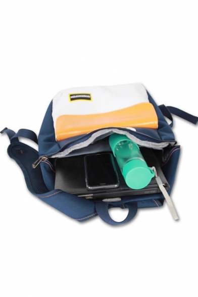 Popular Fashion Cosplay Printed Color Block Navy Zipper School Bag Backpack 42*17*30 CM