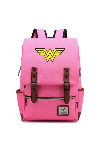 Fashion Large Capacity Yellow Letter W Printed Laptop Bag Casual School Backpack 29*13.5*43 CM