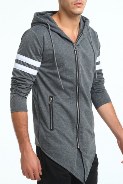 asymmetrical zip hoodie men's