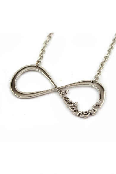New Trendy Vintage Number 8 Shaped Sweater Silver Necklace
