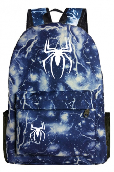 Popular Fashion Spider Lightning Printed Sports Bag School Backpack with Zipper 31*14*45 CM
