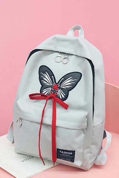 Trendy Butterfly Pattern Crisscross Bow Tied School Backpack 27*11*37 CM