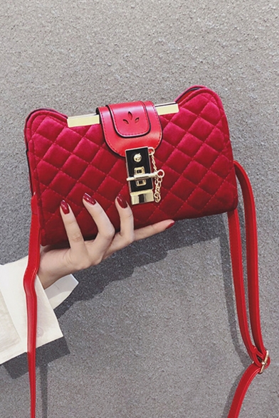 Trendy Diamond Check Quilted Crossbody Clutch 22*7*13 CM