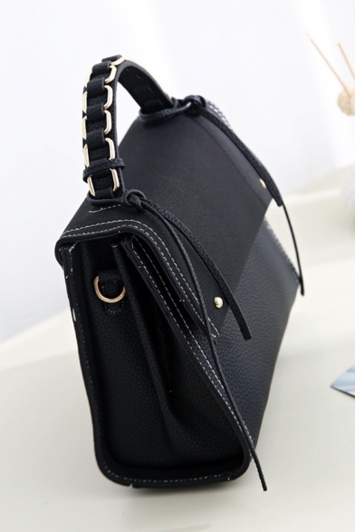 mango black solid shoulder bolsa