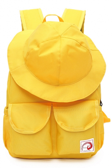 Funny Creative Hat Shape Double Pocket Front Waterproof Nylon Travel Bag School Backpack 35*25*17 CM