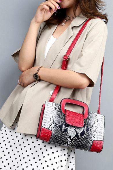 Popular Fashion Snakeskin Pattern Portable Crossbody Satchel Bag 29*4*19 CM